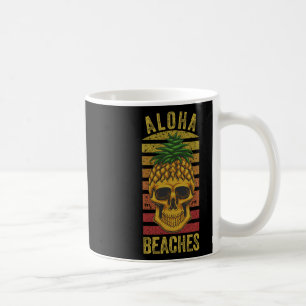 Hawaiian Pineapple Skull Aloha Beaches Funny Hawai Coffee Mug