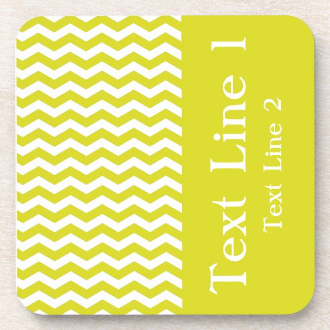 Hawaiian Pineapple Wave Chevron customizable Coaster (Front)