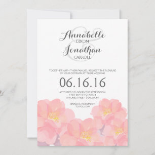 Hawaiian Pink Floral Wedding Invitation