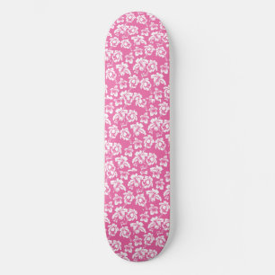 Hawaiian Pink Flower Skateboard