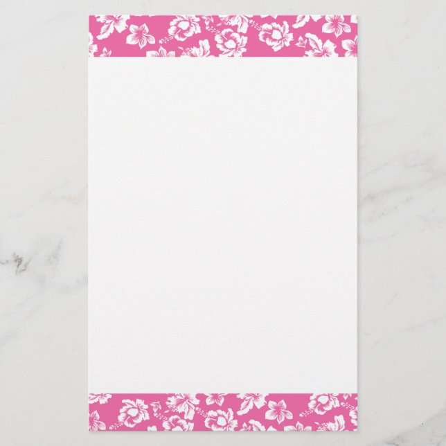 Hawaiian Pink Flower Stationery (Front)