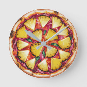 Hawaiian Pizza Round Clock