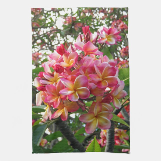 Hawaiian Plumeria Kitchen Towel (Vertical)