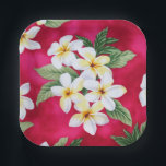 Hawaiian plumeria Paper Plate<br><div class="desc">Hawaiian party paper plates,  plumeria flowers. Matching paper napkins. Available in different sizes.</div>