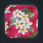Hawaiian plumeria Paper Plate<br><div class="desc">Hawaiian party paper plates,  plumeria flowers. Matching paper napkins. Available in different sizes.</div>