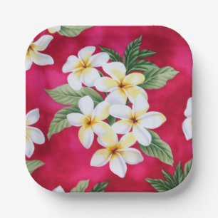 Hawaiian plumeria Paper Plate