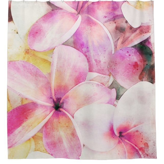 Hawaiian Plumeria Tropical Floral Watercolor (Front)