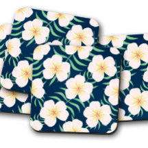 Hawaiian Plumeria Tropical | Plumeria Coaster Set