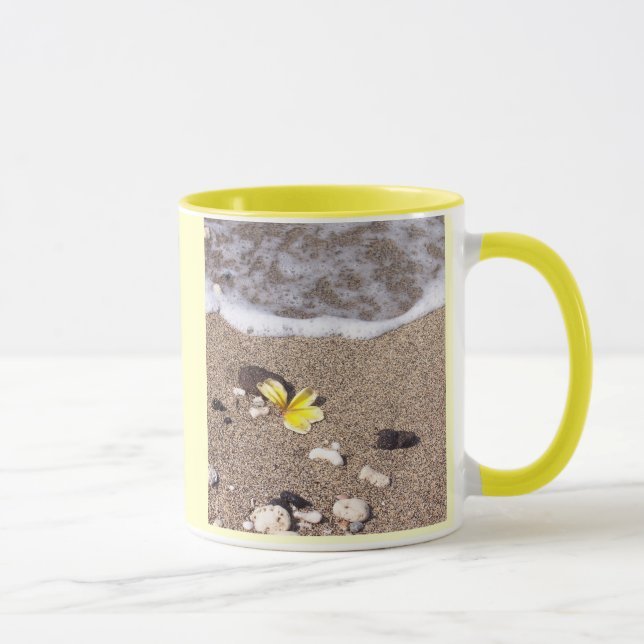 Hawaiian plumeria washes ashore coffee mug (Right)