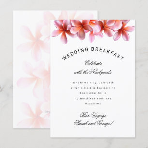 Hawaiian Plumeria Wedding Breakfast Invitation