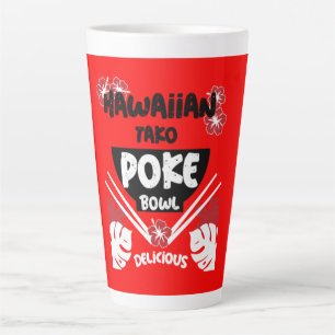 Hawaiian Poke Bowl Tako Poke Latte Mug