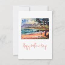 Hawaiian Pounders Beach Mothers Day card 