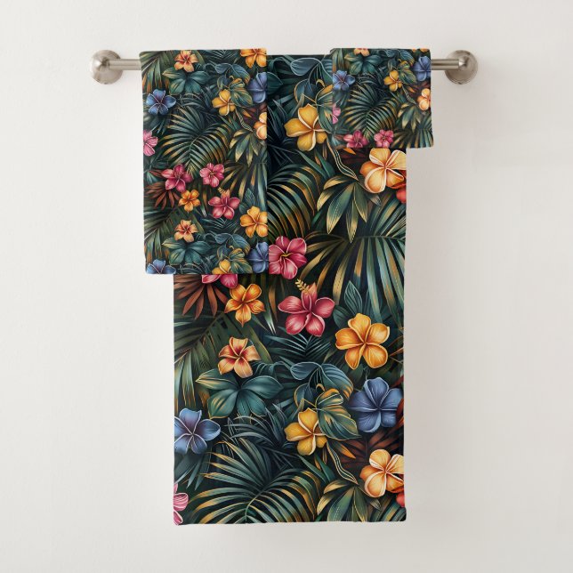Hawaiian Print Bath Towel Set (Insitu)