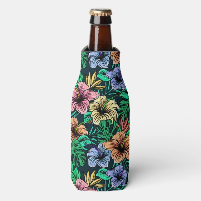 Hawaiian Print Bottle Cooler (Bottle Front)