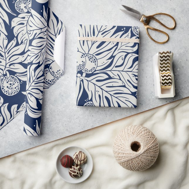 Hawaiian print breadfruit ulu pattern wrapping paper (Crafts)