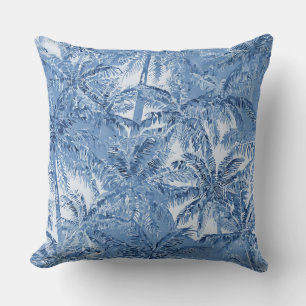 Hawaiian print coconut palm tree pattern throw pillow