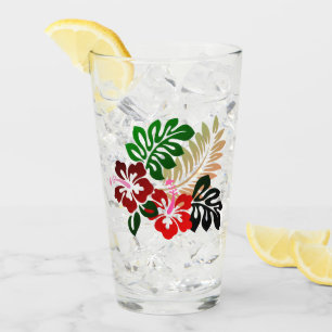 Hawaiian Print  Glass
