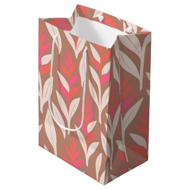Hawaiian print heliconia medium gift bag (Front Angled)