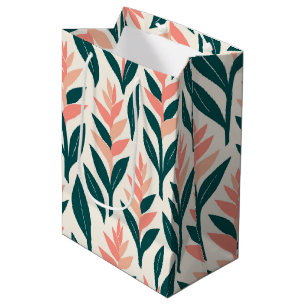 Hawaiian print heliconia medium gift bag