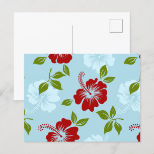 Hawaiian Print Holiday Postcard