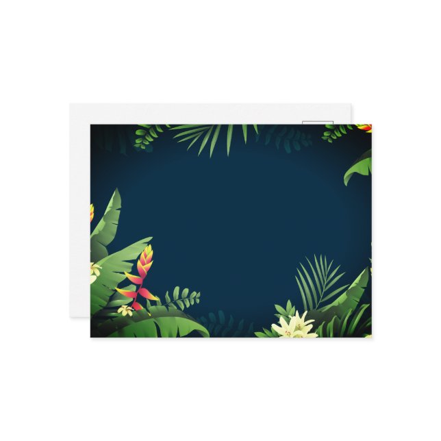 Hawaiian Print  Holiday Postcard (Front/Back In Situ)