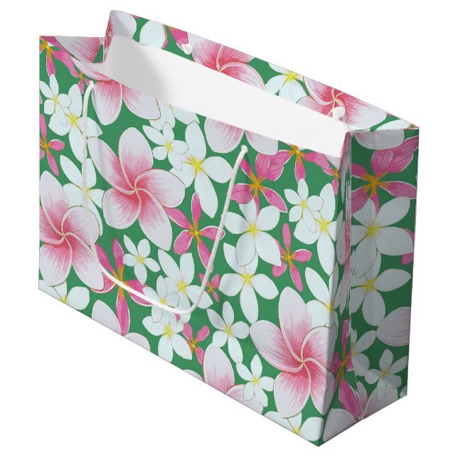 Hawaiian print  large gift bag (Front Angled)