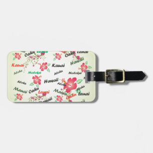 Hawaiian Print Luggage Tag
