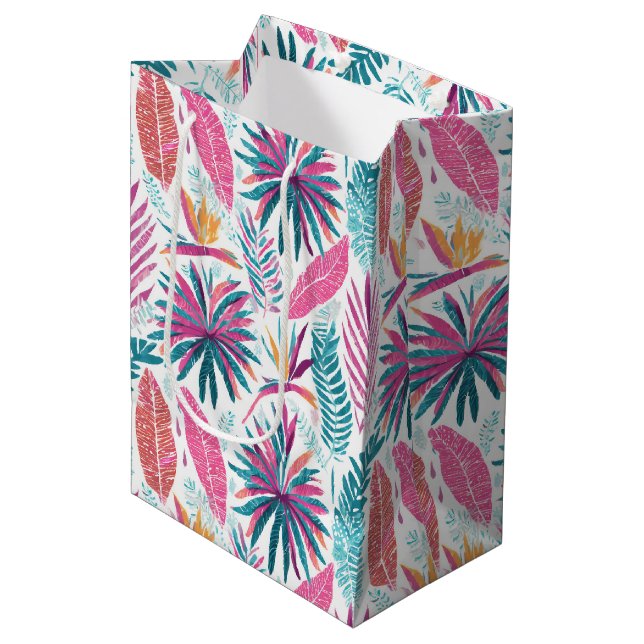 Hawaiian print  medium gift bag (Front Angled)