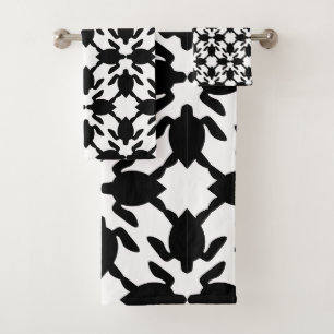 Hawaiian print Modern Honu ( sea turtle ) Pattern Bath Towel Set