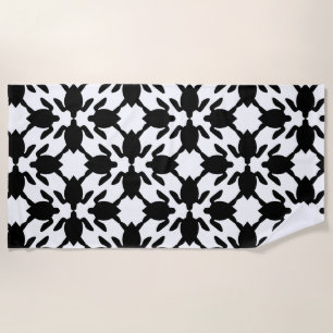 Hawaiian print Modern Honu ( sea turtle ) Pattern Beach Towel