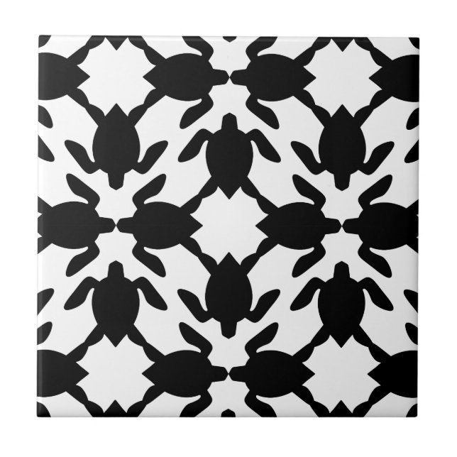 Hawaiian print Modern Honu ( sea turtle ) Pattern Tile (Front)