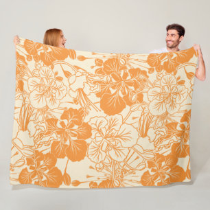 Hawaiian print Ohai Alii flower Fleece Blanket