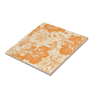 Hawaiian print Ohai Alii flower Tile