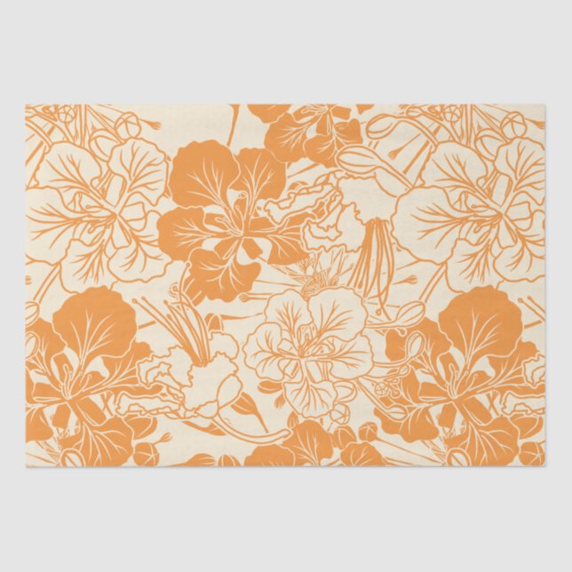 Hawaiian print Ohai Alii flower Tissue Paper (Front)
