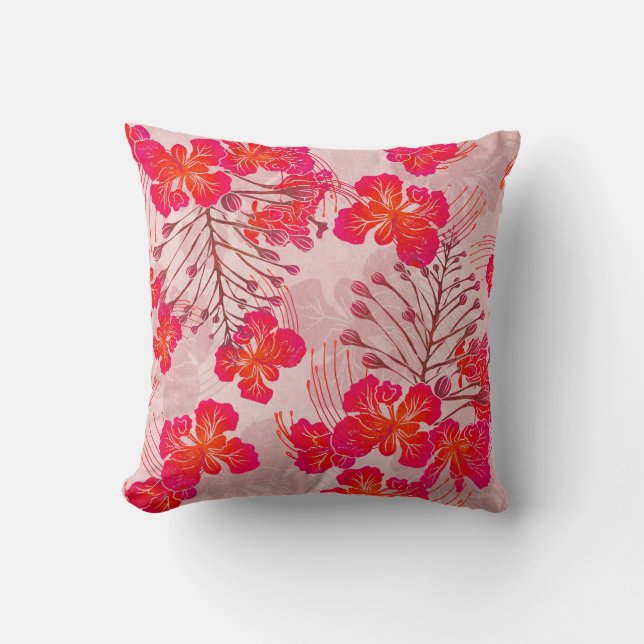 Hawaiian print Ohai Alii v2 pattern Throw Pillow (Front)