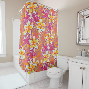 Hawaiian print plumeria pattern