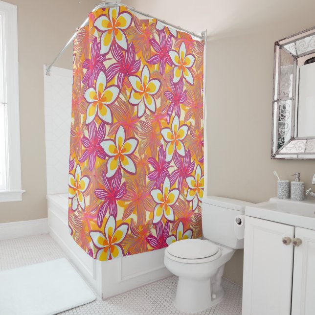 Hawaiian print plumeria pattern (In Situ)