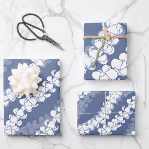 Hawaiian Print Puakenikeni lei Wrapping Paper Sheet