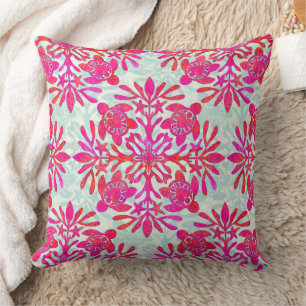 Hawaiian print quilt honu turtle batik throw pillow