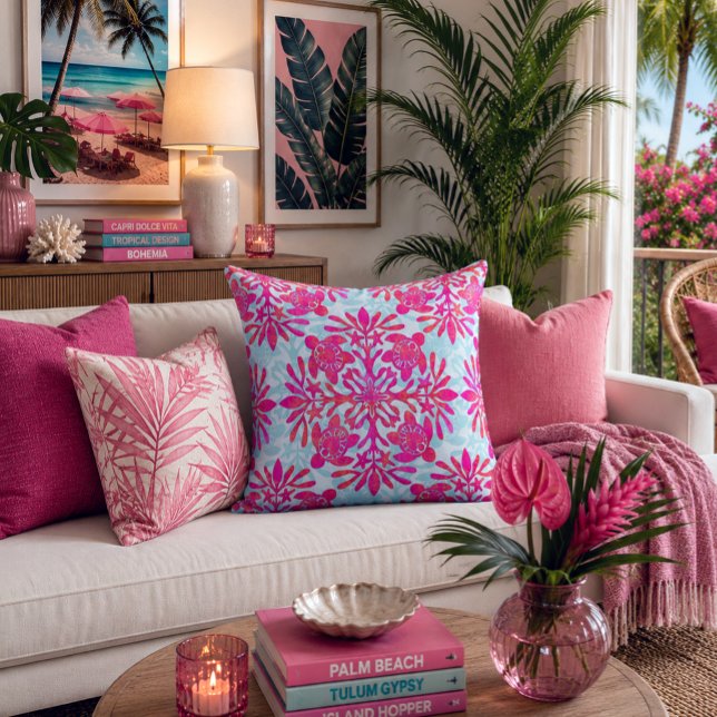 Hawaiian print quilt honu turtle batik throw pillow (Creator Uploaded)