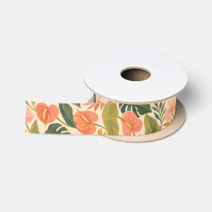 Hawaiian print satin ribbon