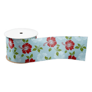 Hawaiian Print Satin Ribbon
