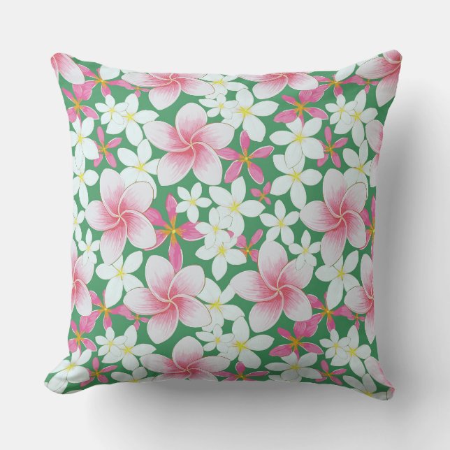 Hawaiian print  throw pillow (Front)