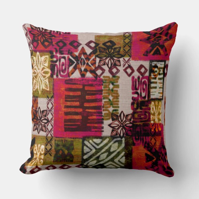 hawaiian print throw pillow (Front)