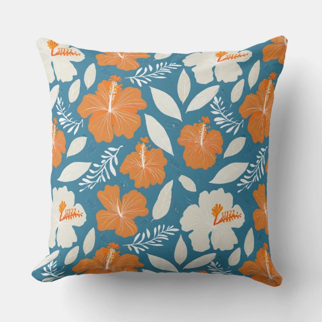 Hawaiian print  throw pillow (Front)