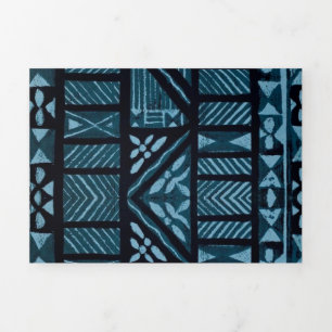 Hawaiian Print Tri-Fold Holiday Card