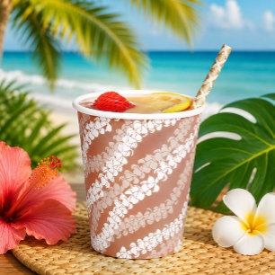 Hawaiian Puakenikeni lei Paper Cups