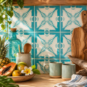 Hawaiian quilt Hahaloa Manta Ray Tile