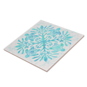 Hawaiian quilt honu tile