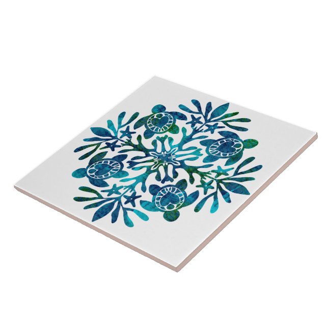 Hawaiian quilt honu tile (Side)